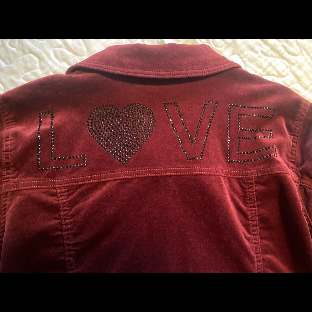 EV1 Jacket, Burgundy color with embellished back SZ LG